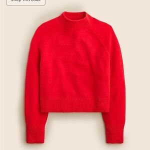 NWOT j crew cardinal red Rollneck™ sweater in Supersoft yarn